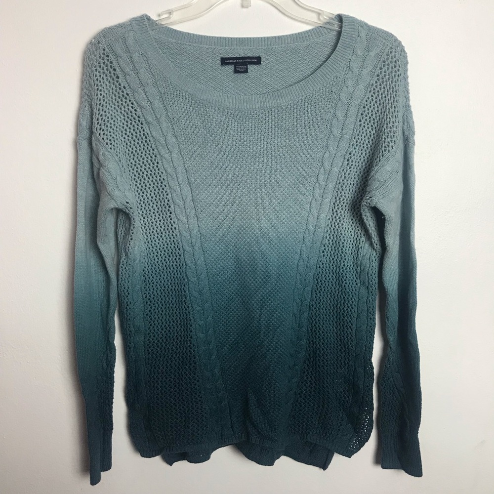 American Eagle Blue & Turquoise Ambré Sweater